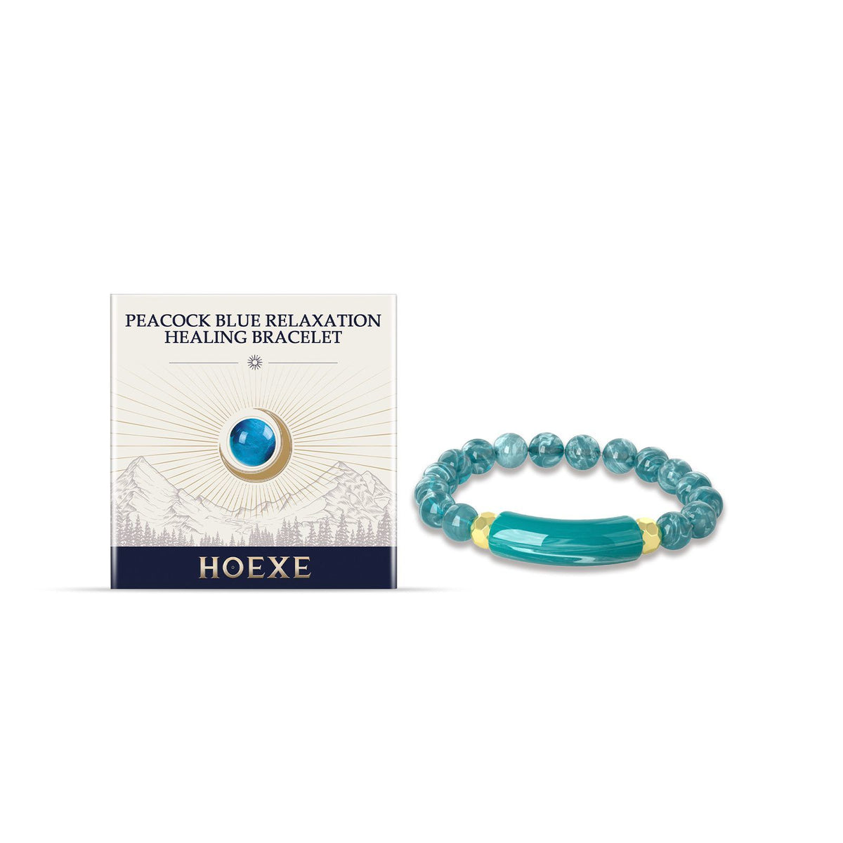 Peacock Blue Chip Bead Bracelet - image 2
