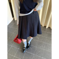 Plaid Pleated Midi Skirt - image 2