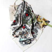 Sweet Floral Silk Scarf - image 3