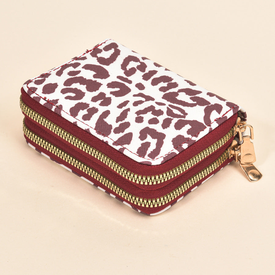 Leopard Print Dual Zip Coin Purse - image 8