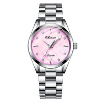 Mother-of-Pearl Dial Rhinestone Steel Watch - image 3