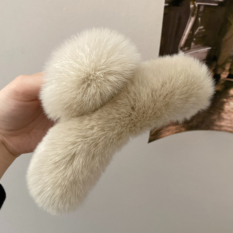 Pinza para el cabello grande de peluche