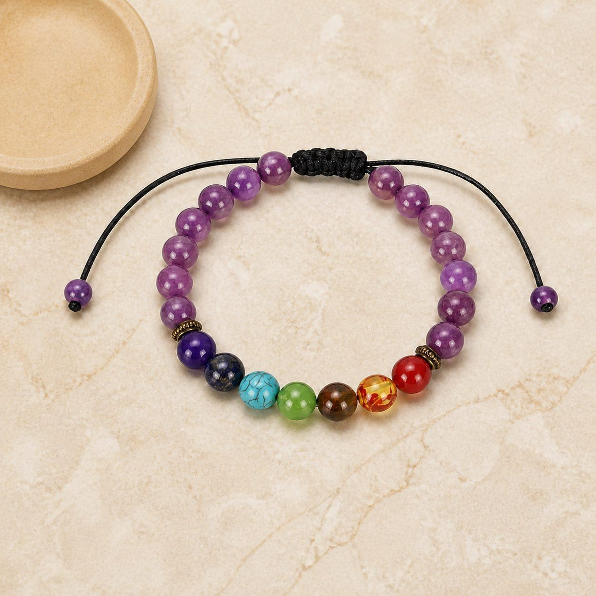 Purple Stone-Look Bead Bracelet - image 4