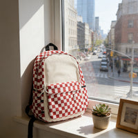 Plaid Backpack-Red - image 6