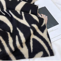 Women's Zebra Print Oversized Blanket Scarf, Double-Sided Winter Shawl Wrap with Tassels - image 4