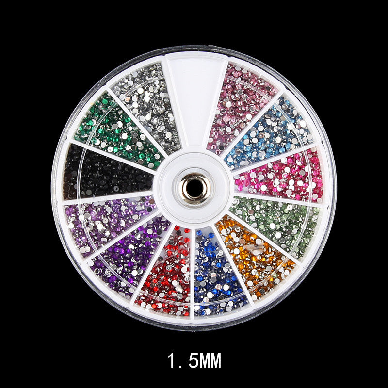 Rhinestone Nail Art Decorations - 12 Colors