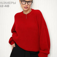 Loose Fit Pullover Knit Sweater - image 1