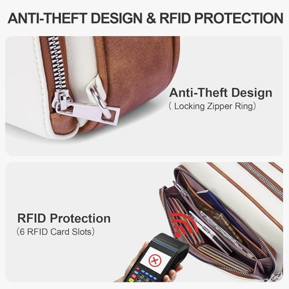 Crossbody Purses For Women Vegan Leather Travel Anti Theft Bags Guitar Strap Shoulder Purse With Built - image 4