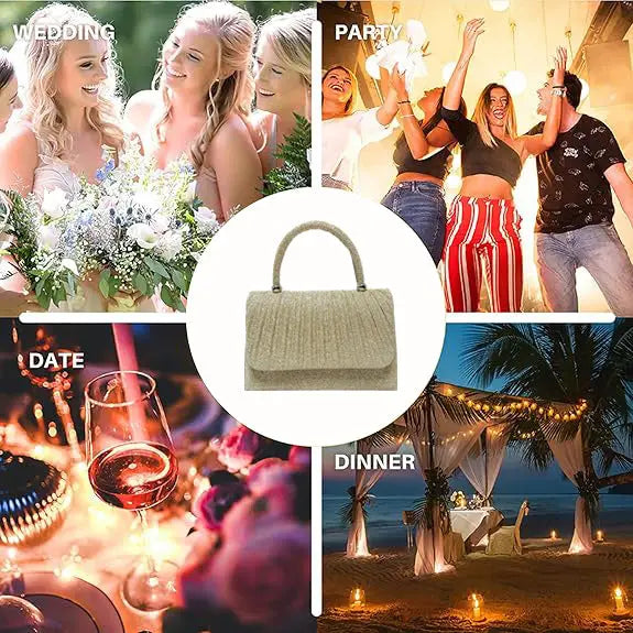 Bolso de mano de fiesta con acabado rugoso dorado - image 2
