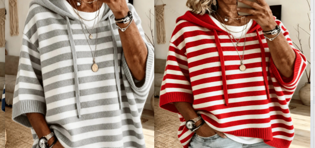 Womens Knitted New-Style Hooded Drawstring Sweater - image 10