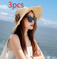 Lace Trim Straw Sun Hat - image 4