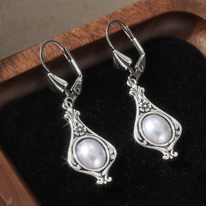 Vintage Pearl Floral Drop Earrings