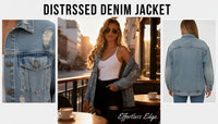 Chaqueta de mezclilla boyfriend desgastada para mujer - image 4