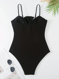 Black One-Piece Swimsuit with Printed Sarong - image 5