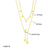 Collar de oro con capas de luna y estrellas - image 2