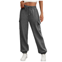 Women's Sweatpants Fleece Lined Baggy Athletic Jogger Trousers With Pockets Fall Casual Trendy Cargo Pants - image 4