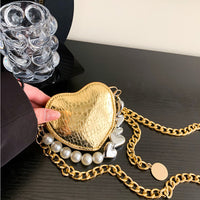 Mini Pearl Heart Chain Bag - image 4