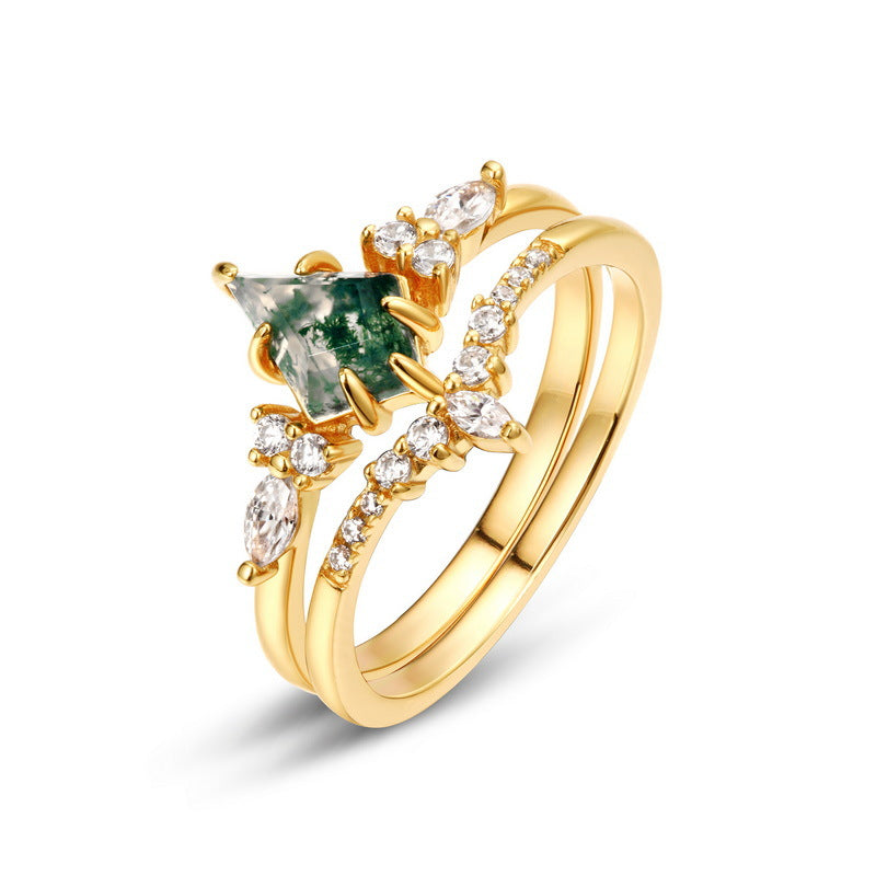 Natural Moss Agate Ring - image 9