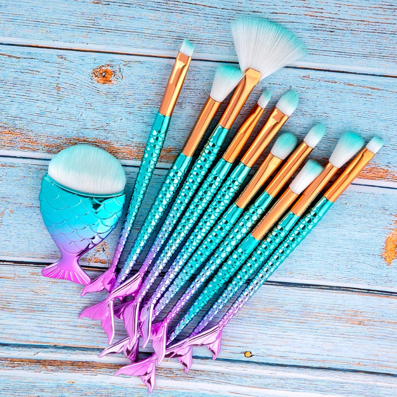 11-Piece Mermaid Makeup Brush Kit - image 2