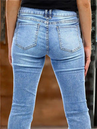 Women's High Waist Light Blue Bootcut Jeans - image 6