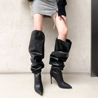 Pointed Toe Stiletto Slouchy Over-the-Knee Boots - image 2