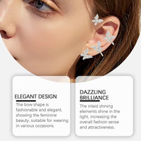 Hoexe Rhinestone Butterfly Bow Ear Clip - image 4