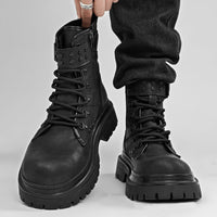 Women's Retro Black Work Boots - image 3
