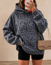 Women's Leopard Print Fleece-Lined Hoodie - image 3