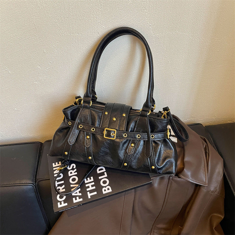 Rivet Belt Buckle Shoulder Bag - image 7