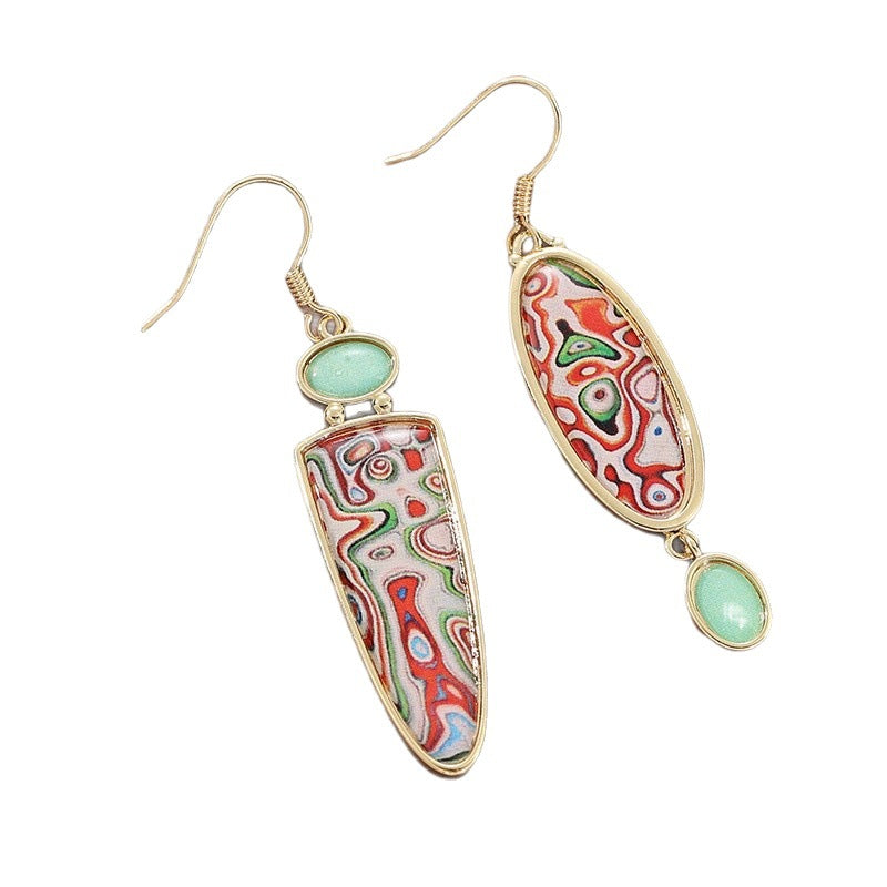 Asymmetric Abstract Drop Earrings - image 5