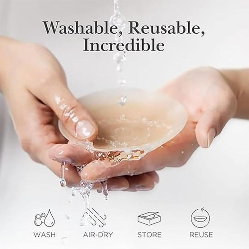 Seamless Silicone Nipple Covers, Reusable Adhesive Breast Petals - image 4