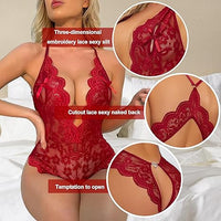 Sexy Lingerie For Women One Piece Bodysuit Deep V Lace Teddy Mini Babydoll Nightgown - image 6