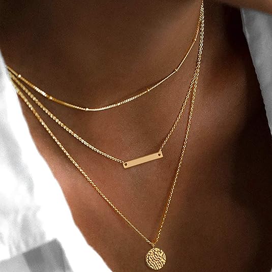 Gold Layered Choker Necklace - image 3