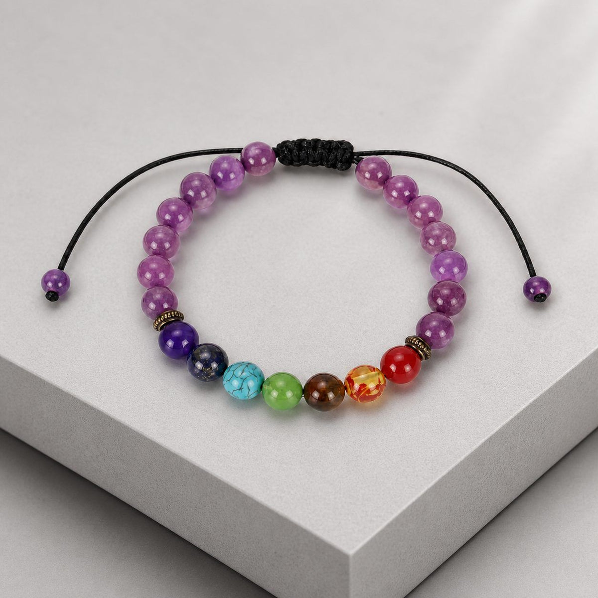 Purple Stone-Look Bead Bracelet - image 8