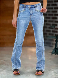 Women's High Waist Light Blue Bootcut Jeans - image 4