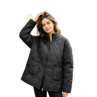 Plus Size Stand Collar Quilted Mid-Length Coat - image 5
