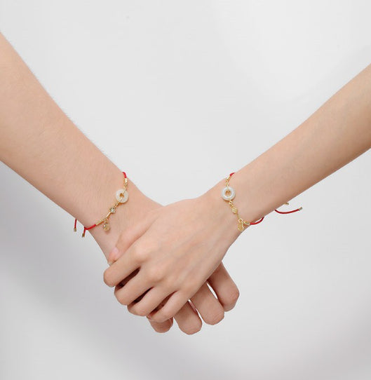Red Cord Bracelet with Jade Charm - image 5