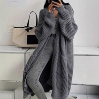 Women's Oversized Chunky Knit Long Cardigan with Pockets - image 5