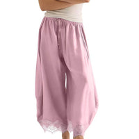 Cropped Bootcut Pants with Lace Panel - image 8
