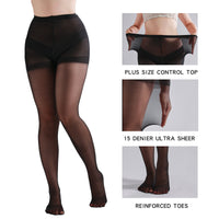 3 pares de medias transparentes 20D con faja, tallas grandes - image 5