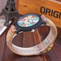 Reloj de cuarzo con correa de piel vintage - image 4