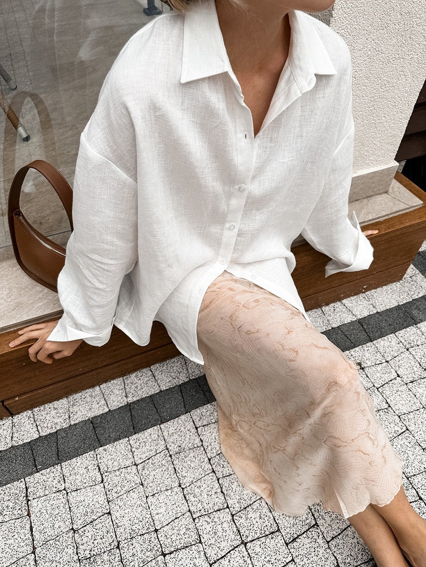 Women's Solid Color Casual Long Sleeves Cardigan Coat Blouse - image 8