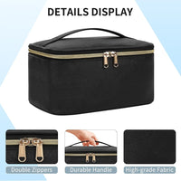 Makeup Bag, Portable Cosmetic Bag Black Make Up Case Toiletry Bag Large Capacity Travel Makeup Case Organizer - image 4