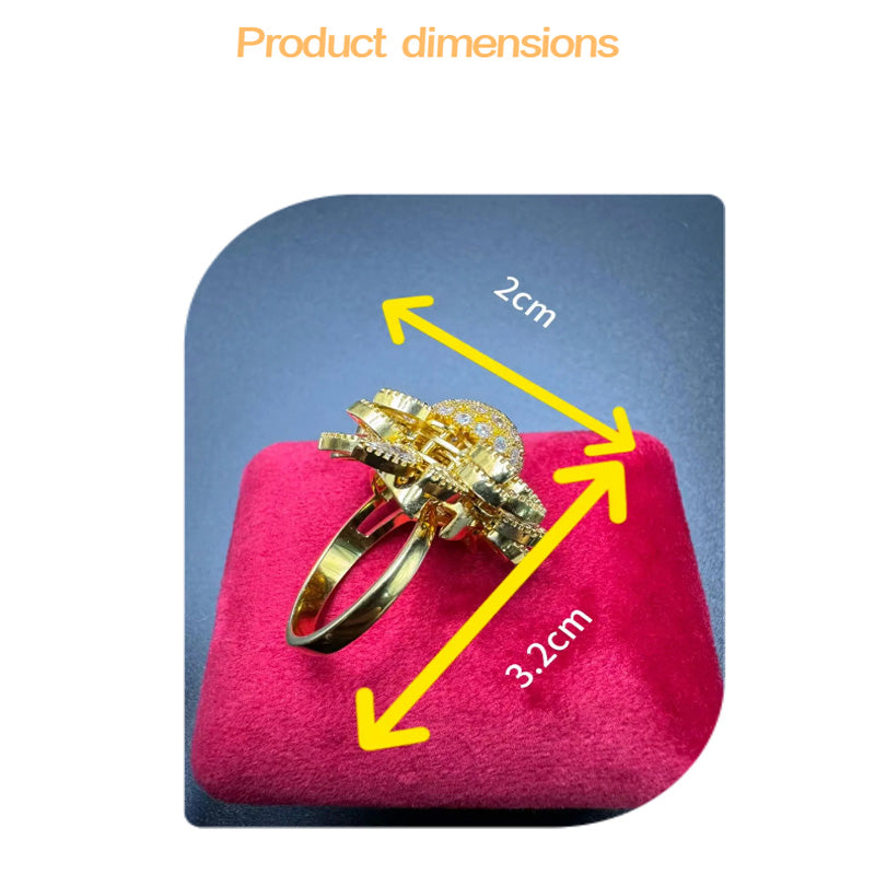 Flower Adjustable Open Gold Ring For Women - image 5
