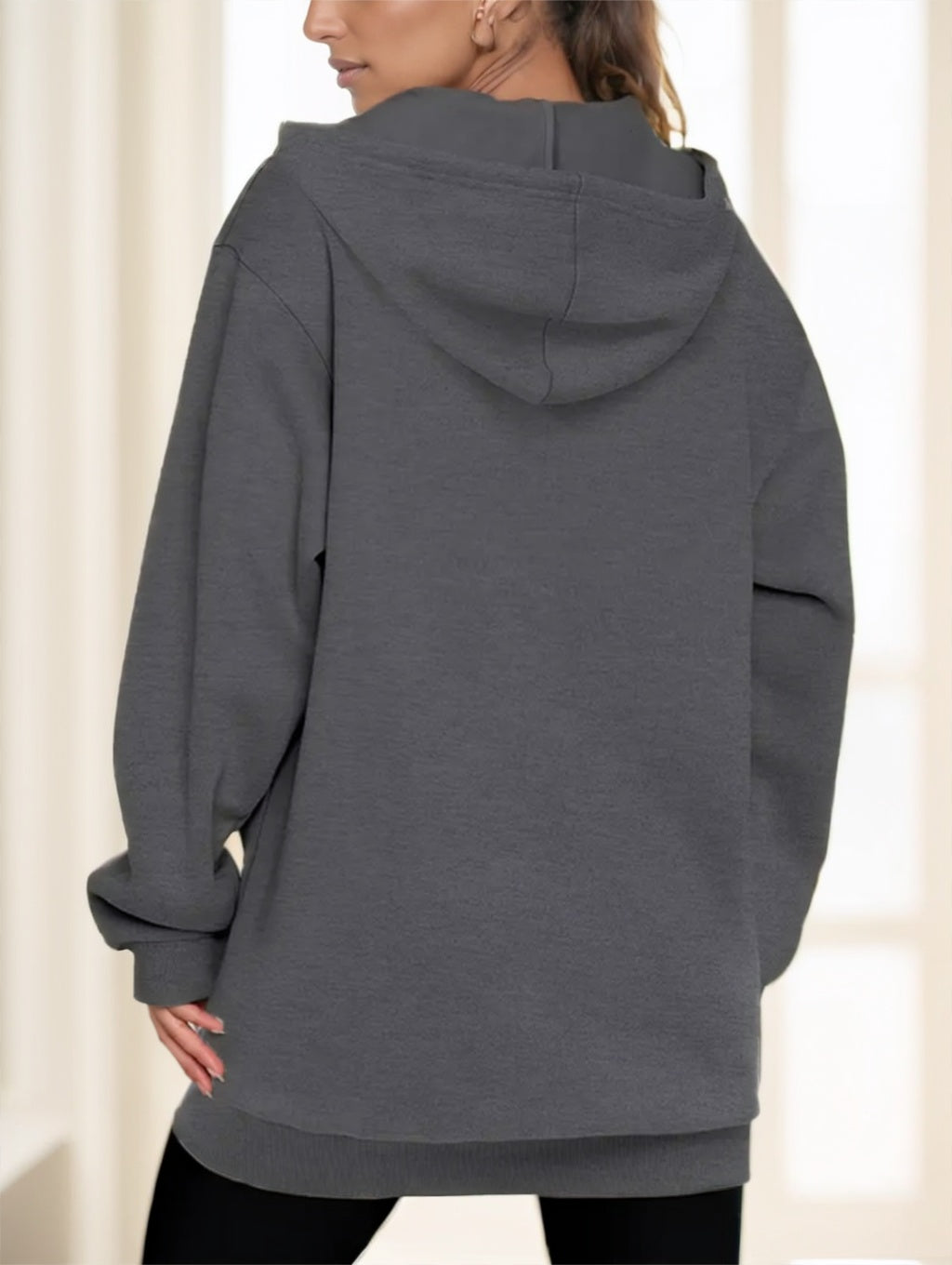 Women's Casual Long Hoodie With Zipper - image 6