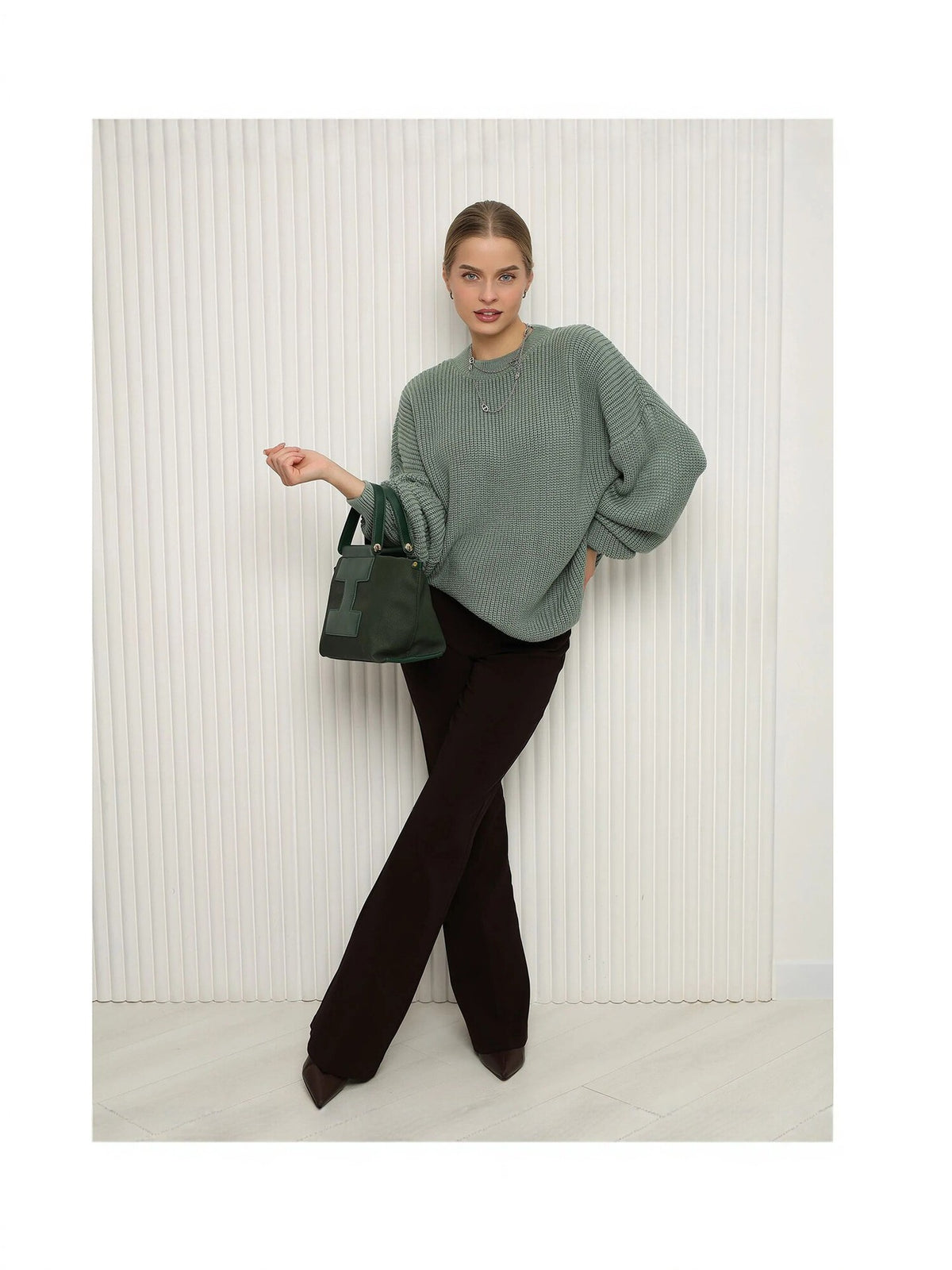 Loose Fit Pullover Knit Sweater - image 2