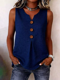 Women's Solid Color Casual V-neck Sleeveless Top - image 8