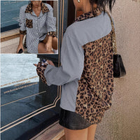 Camisa con botones combinada de leopardo y rayas - image 3