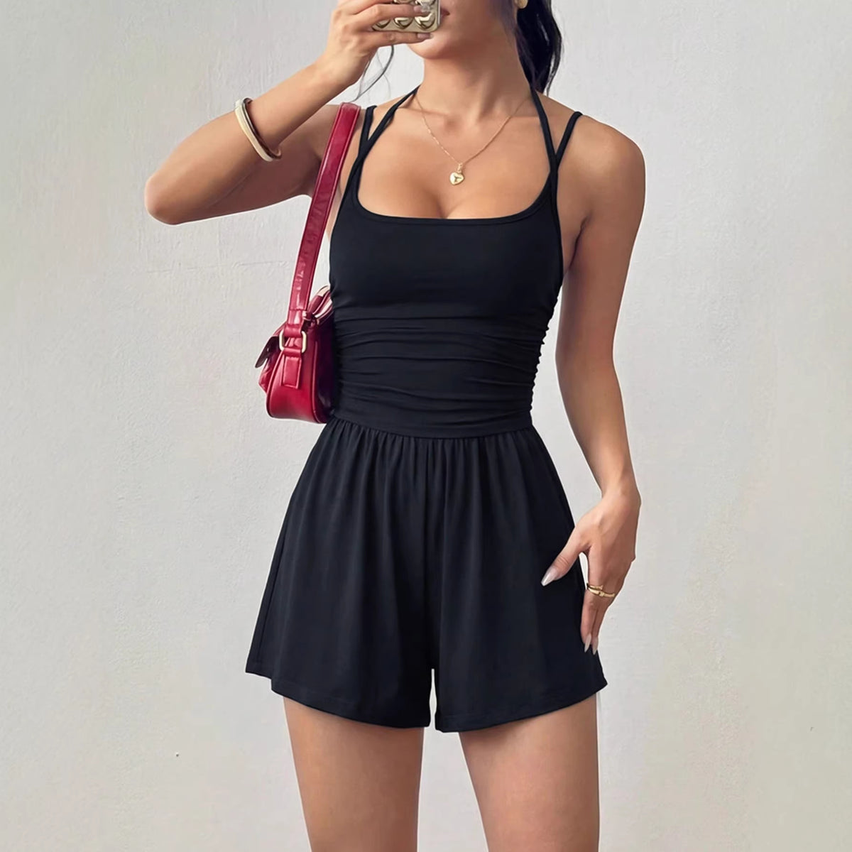 Womens Strap Casual Tube Top Jumpsuit Shorts - image 2