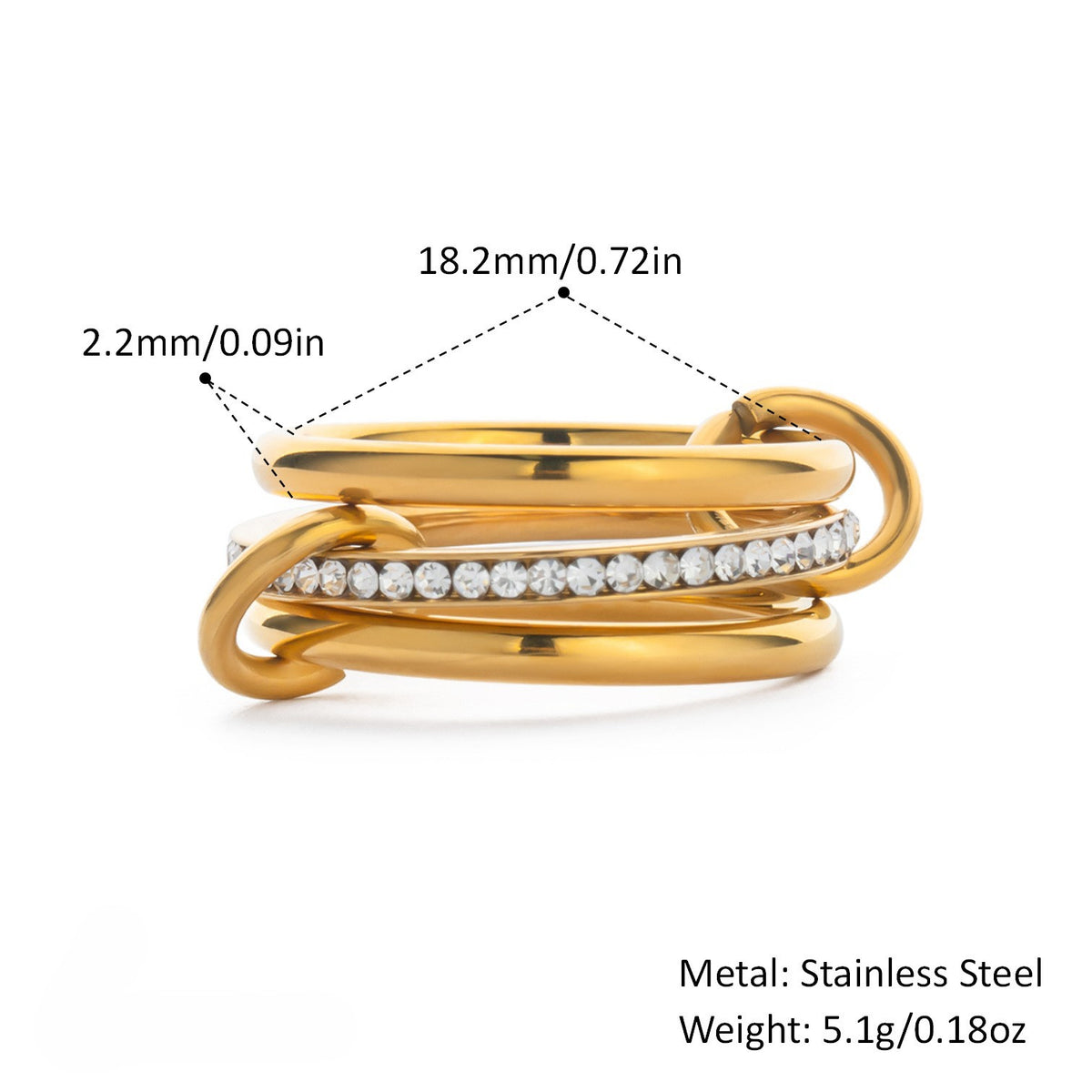 Linked Stackable Band Rings - image 2